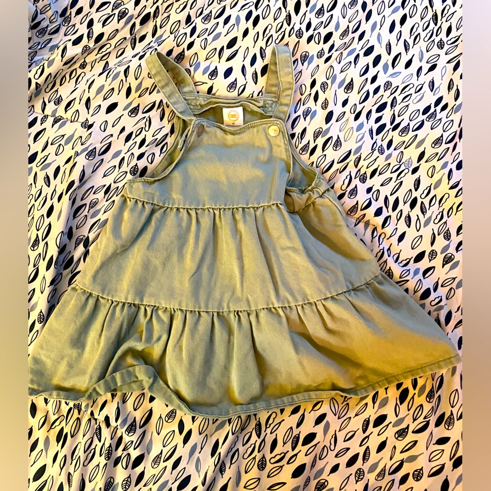 Sage Colored Girls Overall Dress Jumper 3T